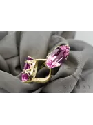 8K žluté zlato 333 Amethyst náušnice vec021x-am Russian Soviet USSR Vintage Jewlery Art Deco style